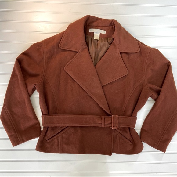 The Limited Ladies Size M/L Rust Colored Classic Short Pea Coat Preowned - Picture 2 of 7
